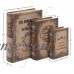 Decmode Set of Three - 8, 11, and 13 Inch Traditional Wood and Leather Classic Book Boxes, Brown   566923310